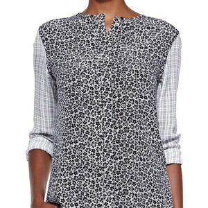 Equipment Lynn Clean Contrast Plaid Floral Blouse Women’s